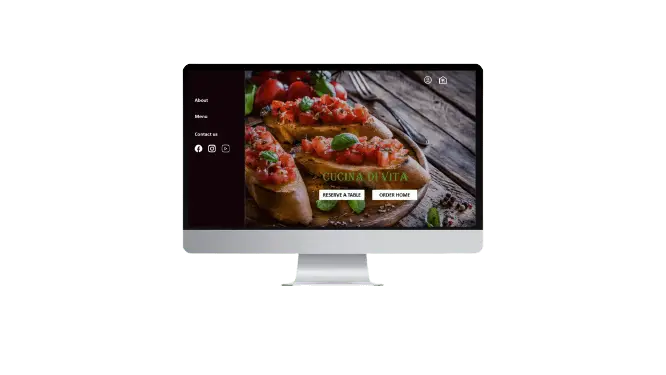 Cucina Di Vita landing page mockup
