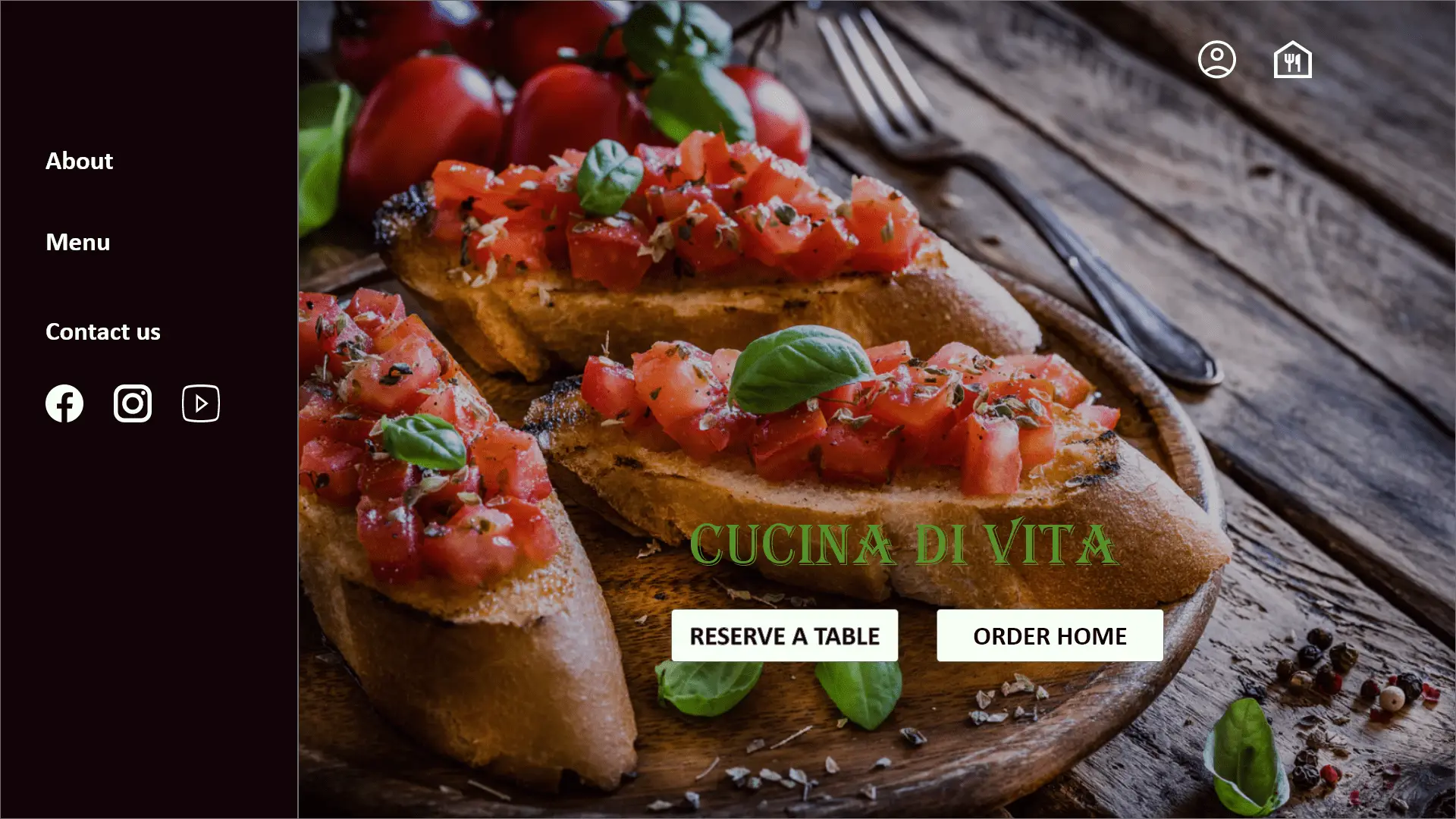 Cucina Di Vita homepage design