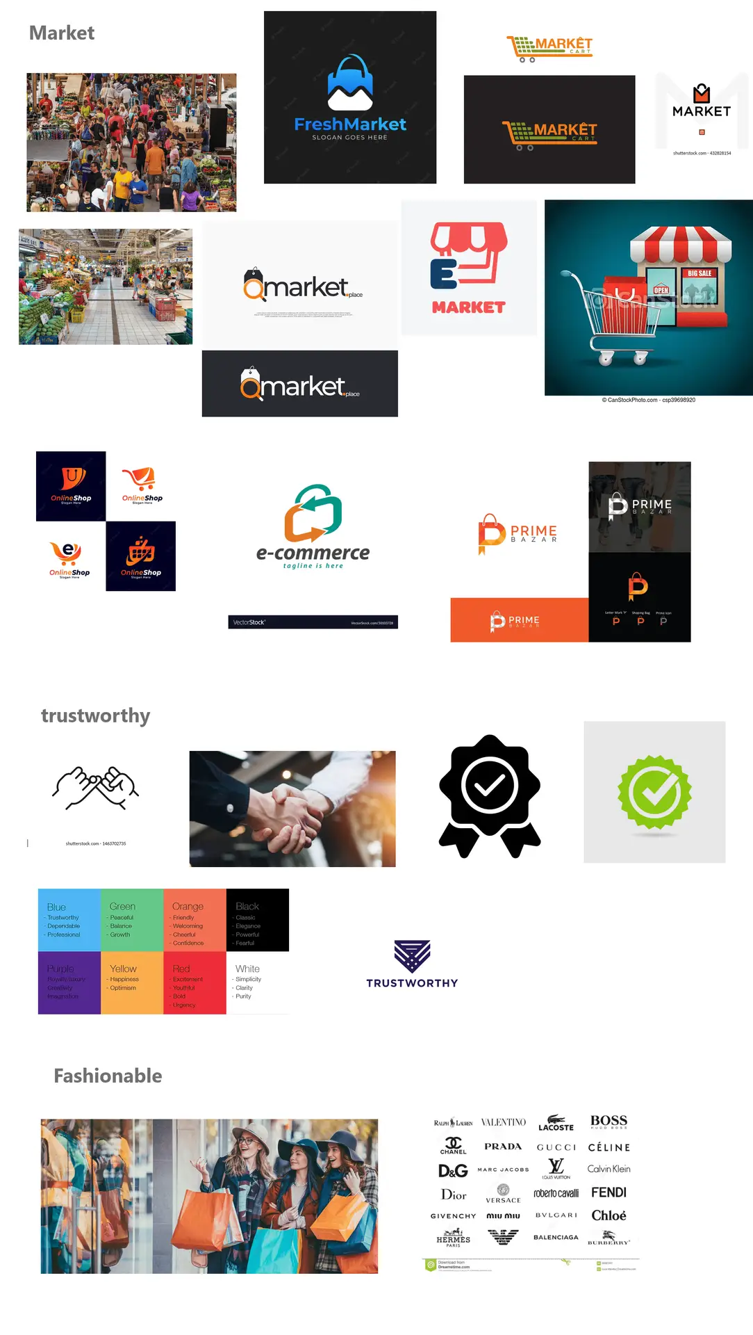 venderio e-commerce brand moodboard